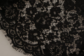 Black Floral Lace Pullover Sicily Blouse Dolce & Gabbana