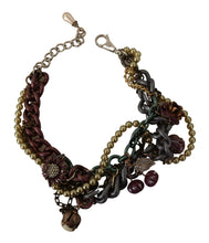 Gold Brass Sicily Floral Crystal Statement Necklace Dolce & Gabbana