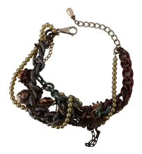 Gold Brass Sicily Floral Crystal Statement Necklace Dolce & Gabbana