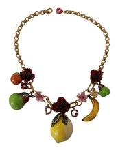Gold Brass Sicily Fruits Roses Statement Necklace Dolce & Gabbana
