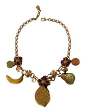 Gold Brass Sicily Fruits Roses Statement Necklace Dolce & Gabbana