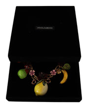 Gold Brass Sicily Fruits Roses Statement Necklace Dolce & Gabbana