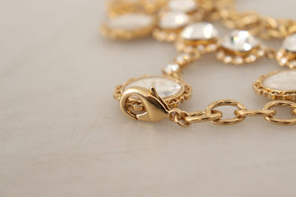 Gold Clock Statement Crystal Chain Necklace Dolce & Gabbana