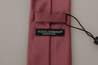 Pink Solid Print Silk Adjustable Necktie Accessory Tie Dolce & Gabbana