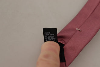 Pink Solid Print Silk Adjustable Necktie Accessory Tie Dolce & Gabbana