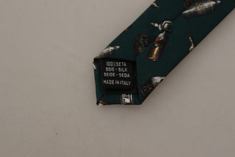 Black Bottle Fantasy Print Silk Adjustable Accessory Tie Dolce & Gabbana
