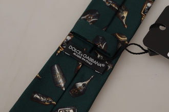 Black Bottle Fantasy Print Silk Adjustable Accessory Tie Dolce & Gabbana