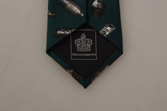 Black Bottle Fantasy Print Silk Adjustable Accessory Tie Dolce & Gabbana