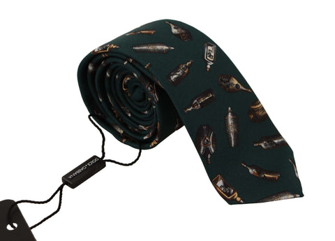 Black Bottle Fantasy Print Silk Adjustable Accessory Tie Dolce & Gabbana