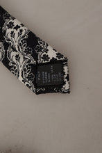 Black White Flower 100% Silk Print Adjustable Accessory Tie Dolce & Gabbana