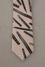 Pink Pen Dots Print 100% Silk Adjustable Neck Accessory Tie Dolce & Gabbana