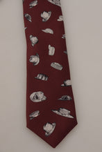 Maroon Hat Pattern 100% Silk Adjustable Accessory Tie Dolce & Gabbana