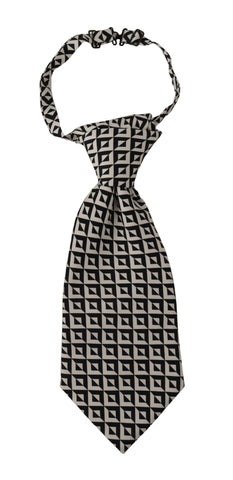 Black White Geometric 100% Silk Adjustable Accessory Tie Dolce & Gabbana