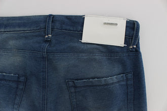 Blue Wash Denim Cotton Stretch Slim Fit Jeans Acht