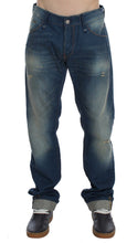 Blue Wash Denim Cotton Stretch Baggy Fit Jeans Acht