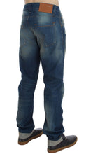 Blue Wash Denim Cotton Stretch Baggy Fit Jeans Acht