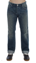 Blue Wash Cotton Denim Regular Fit Jeans Acht
