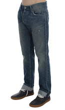 Blue Wash Cotton Denim Regular Fit Jeans Acht