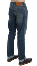 Blue Wash Cotton Denim Regular Fit Jeans Acht