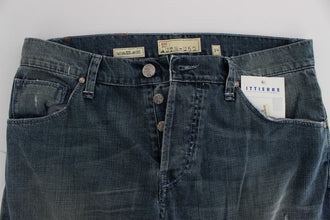 Blue Wash Cotton Denim Regular Fit Jeans Acht
