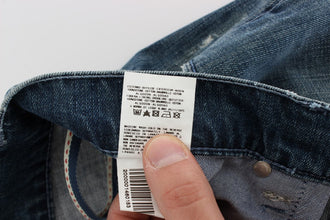 Blue Wash Cotton Denim Regular Fit Jeans Acht