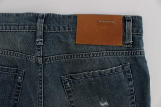 Blue Wash Cotton Denim Regular Fit Jeans Acht