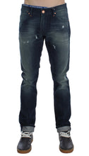 Blue Wash Cotton Denim Slim Fit Jeans Acht