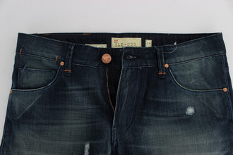 Blue Wash Cotton Denim Slim Fit Jeans Acht