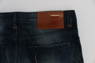 Blue Wash Cotton Denim Slim Fit Jeans Acht