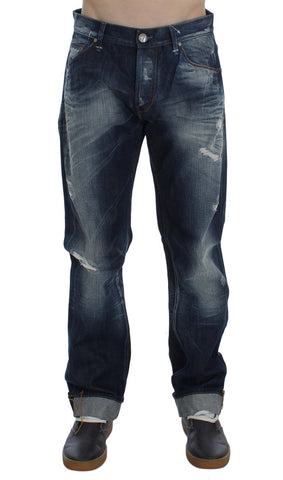 Blue Wash Cotton Denim Regular Fit Jeans Acht