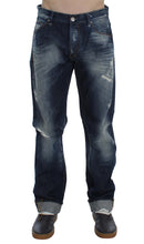 Blue Wash Cotton Denim Regular Fit Jeans Acht