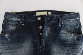 Blue Wash Cotton Denim Regular Fit Jeans Acht