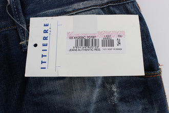 Blue Wash Cotton Denim Regular Fit Jeans Acht