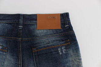 Blue Wash Cotton Denim Regular Fit Jeans Acht