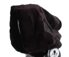 Purple Weasel Fur Crochet Hood Scarf Hat Dolce & Gabbana