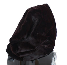 Purple Weasel Fur Crochet Hood Scarf Hat Dolce & Gabbana