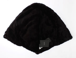Purple Weasel Fur Crochet Hood Scarf Hat Dolce & Gabbana
