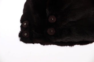 Purple Weasel Fur Crochet Hood Scarf Hat Dolce & Gabbana