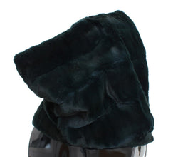 Green Weasel Fur Crochet Hood Scarf Hat Dolce & Gabbana