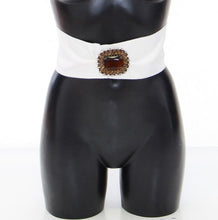 White Crystal Brass Wide Waist Runway Belt Dolce & Gabbana