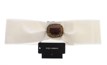 White Crystal Brass Wide Waist Runway Belt Dolce & Gabbana