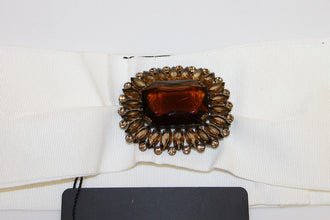 White Crystal Brass Wide Waist Runway Belt Dolce & Gabbana