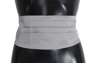 Gray Waist Belt Silk Cummerbund Dolce & Gabbana