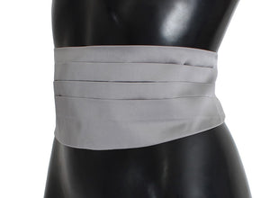 Gray Waist Belt Silk Cummerbund Dolce & Gabbana