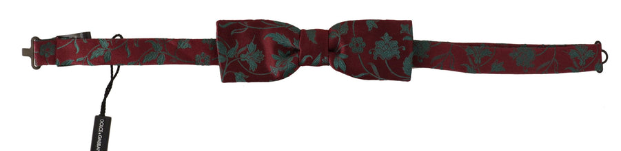 Maroon Pattern Adjustable Neck Papillon Bow Tie Dolce & Gabbana