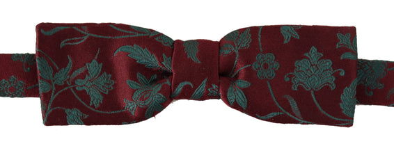 Maroon Pattern Adjustable Neck Papillon Bow Tie Dolce & Gabbana