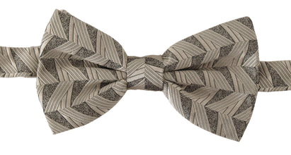 Gray 100% Silk Adjustable Neck Papillon Bow Tie Dolce & Gabbana