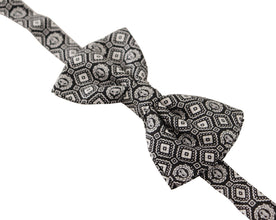 Black white 100% Silk Adjustable Neck Papillon Tie Dolce & Gabbana