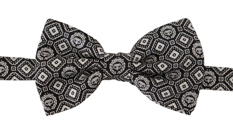 Black white 100% Silk Adjustable Neck Papillon Tie Dolce & Gabbana