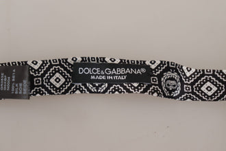 Black white 100% Silk Adjustable Neck Papillon Tie Dolce & Gabbana